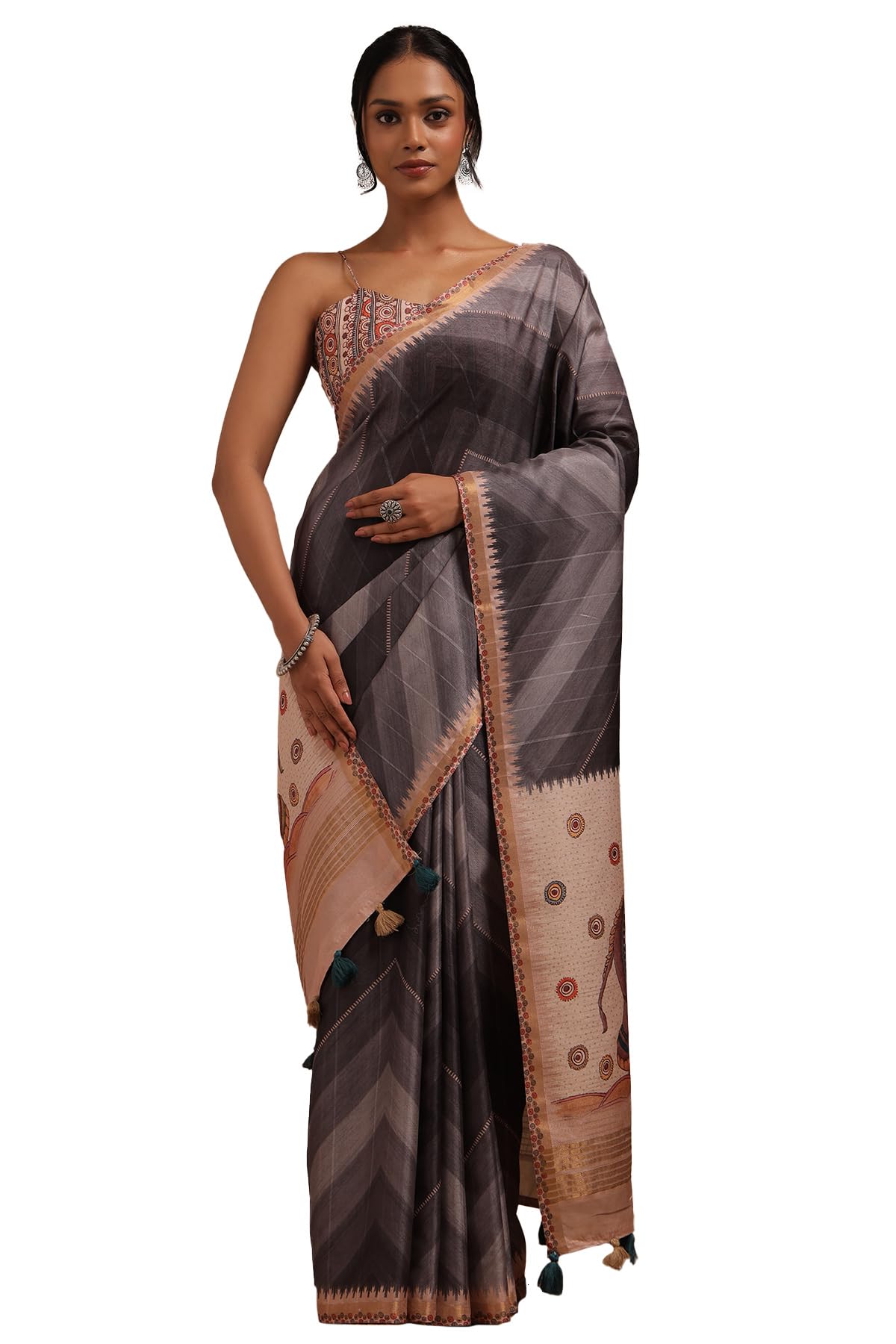 Soch Women Tussar Chevron Saree