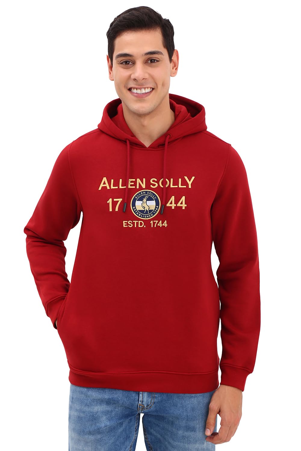 Allen Solly Men Regular Fit Casual Full Sleeve Hooded Hoodie
