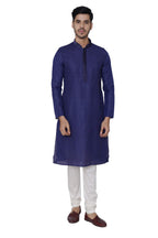Manyavar Elegant Selfdesign Kurta And Churidar Set For Men - (Blue, Xx-Large)