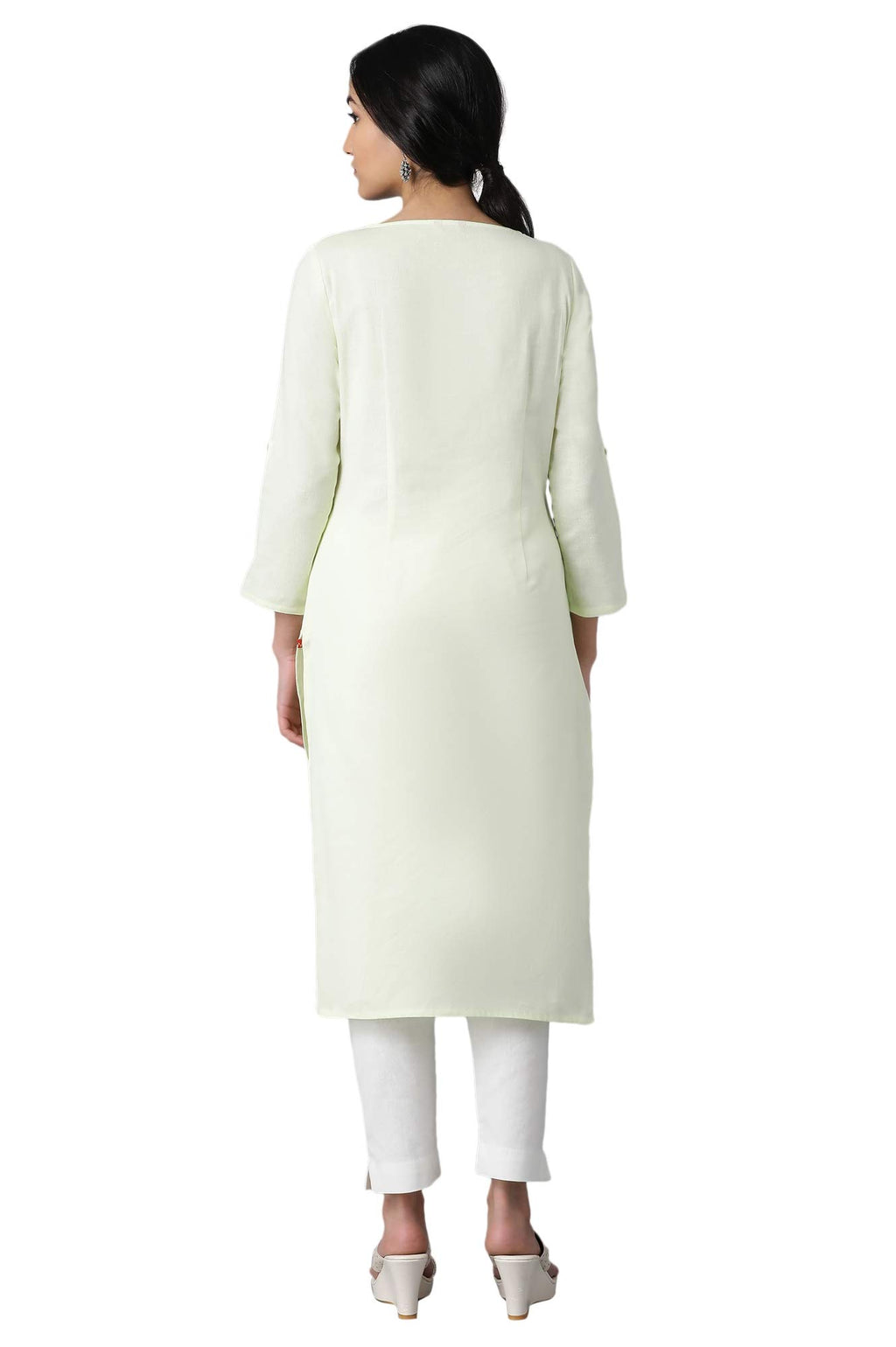 W For Woman Cotton Blend Women'S Regular A-Line Flared Kurta