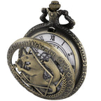 Tiong Fullmetal Alchemist Anime Pocket Watch with Chain for Cosplay Pendant Accessories with Gifts Box(Bronze White)