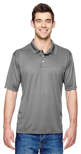 Mens 4 oz cool Dri with Fresh IQ Polo - BLAcK - S(D0102H2HR0U)