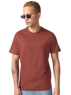 Bewakoof Mens Solid Regular Fit Half Sleeve Round Neck Cotton Jersey T-Shirt_646800_Red_XL
