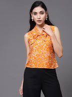 OOMPH! Sleeveless Tops for Women, Orange - mt469