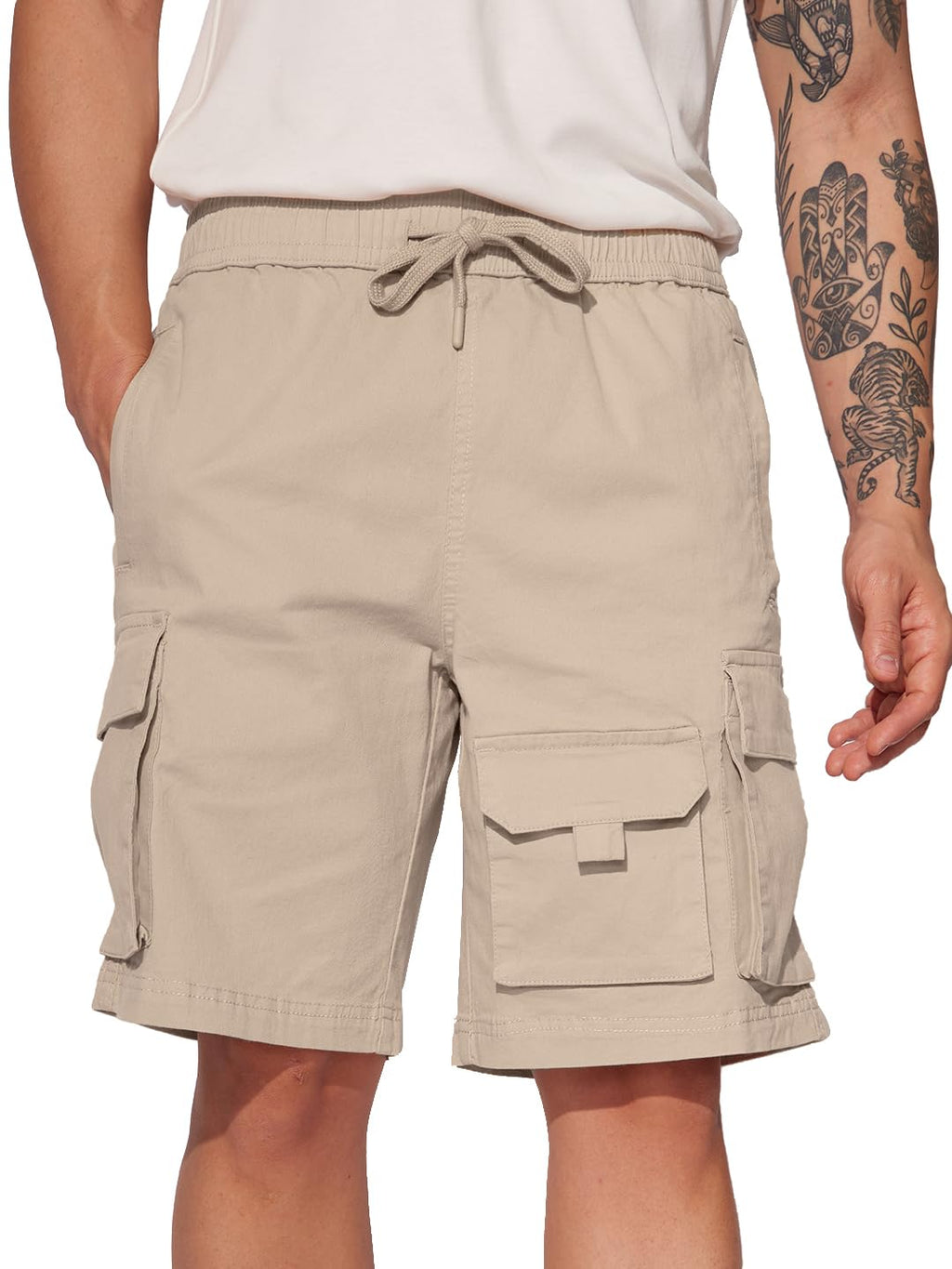 The Souled Store Solids: Beige Men and Boys Cargo Short
