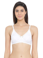 Clovia WomenS Cotton Rich Solid Non-Padded Full Cup Wire Free Everyday Bra (Br0469P18_White_32C)
