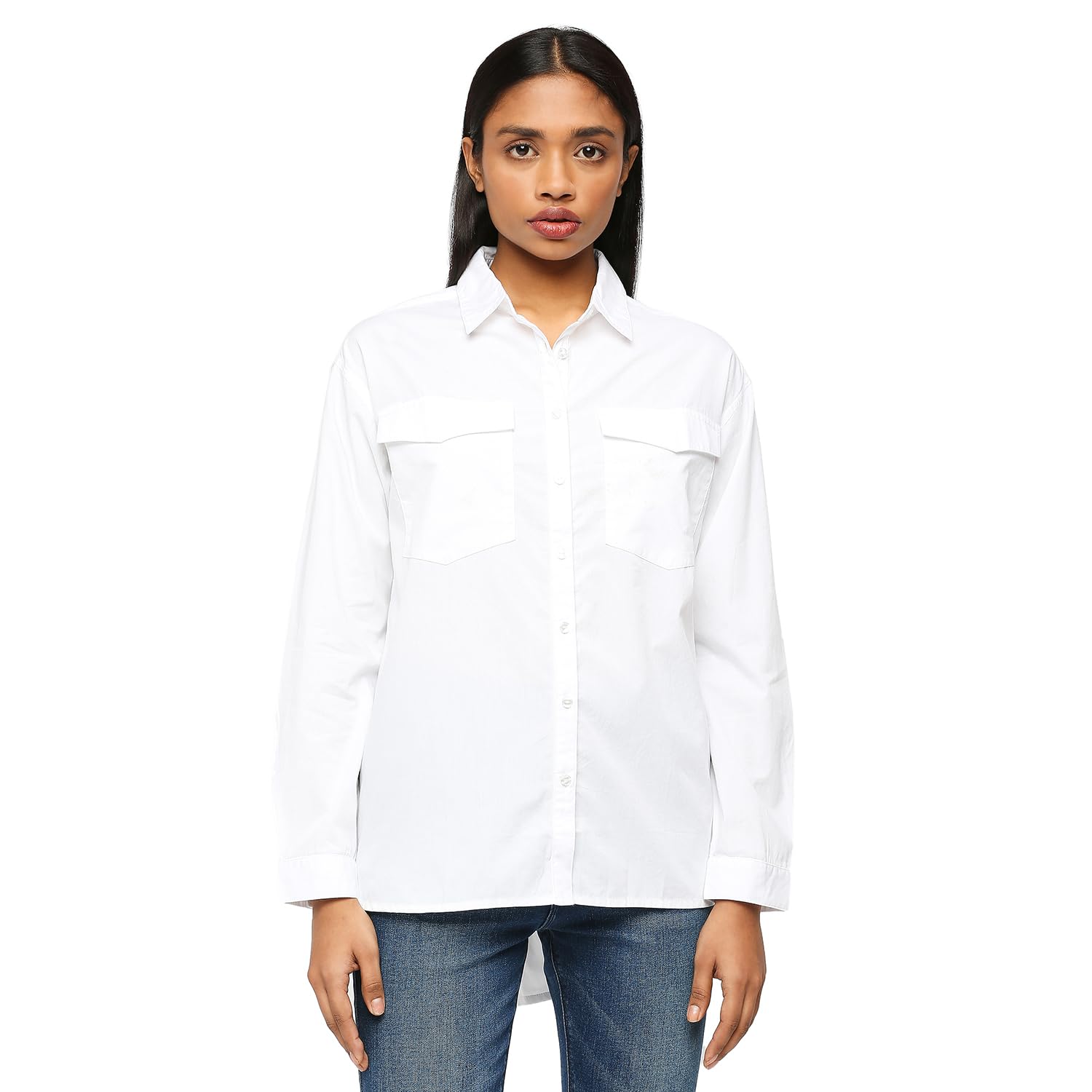 Pepe Jeans WomenS Oversized Fit Shirt (Pl304740_Optic White