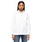 Pepe Jeans WomenS Solid Oversized Fit Shirt (Pl304740_Optic White