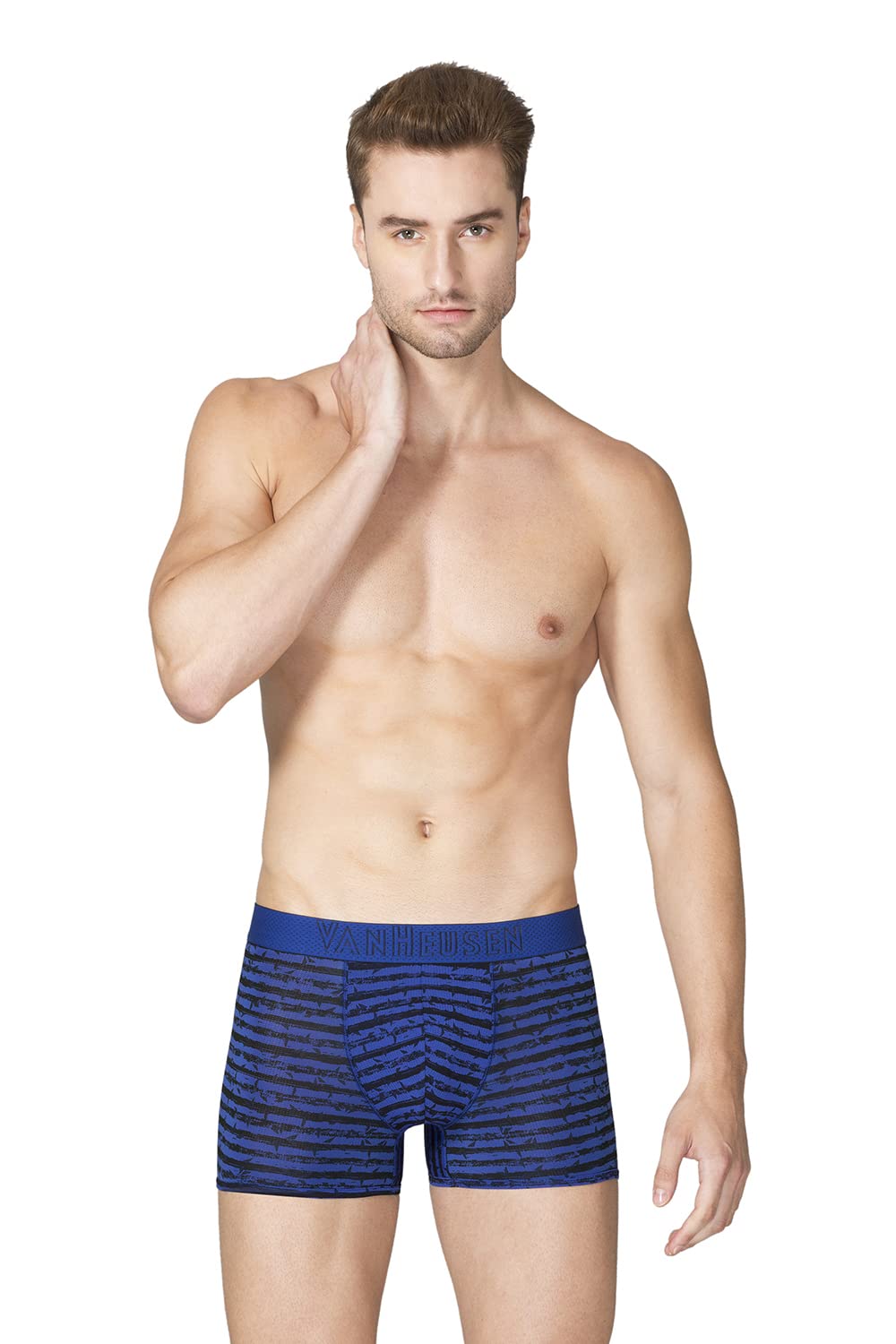 Van Heusen Men Breathable Air Series Active Trunks  Polyamide Elastane  Swift Dry, 4Way Stretch_40048_Blue Apm03_M