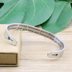 Daughter Mother Bracelets Wide Cuff Bangle Message Engraved Christmas Gifts for Her (To my daughter, Always remember you're brav