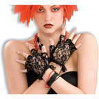 Black Lacey Fingerless Gloves Costume Accessory
