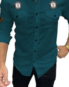 Kadiyu Double Pocket MenS Casual Fit Formal Shirt - Stylish And Comfortable Dress Shirt For Work And Everyday Wear