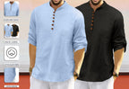 Royalscout MenS Cotton Polyester Blend Solid Regular Fit Full Sleeve Short Kurta | Ethnic, Lightweight Summer Kurta For Daily &