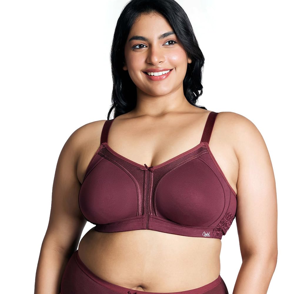NYKD (NYB101 Cotton Non Padded & Non Wired Everyday Bra for Women | M-Frame Structure for Bounce Control with Full Coverage & Su
