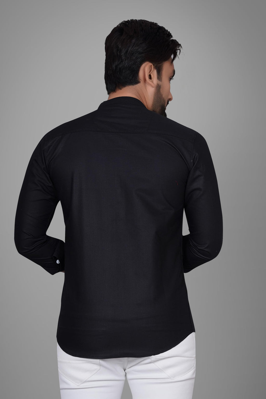 Besix MenS Regular Fit Solid Cotton Shirt | Chinese Collar | Casual | Plain | Branded | Mandarin Collar | Full Sleeve | Summer