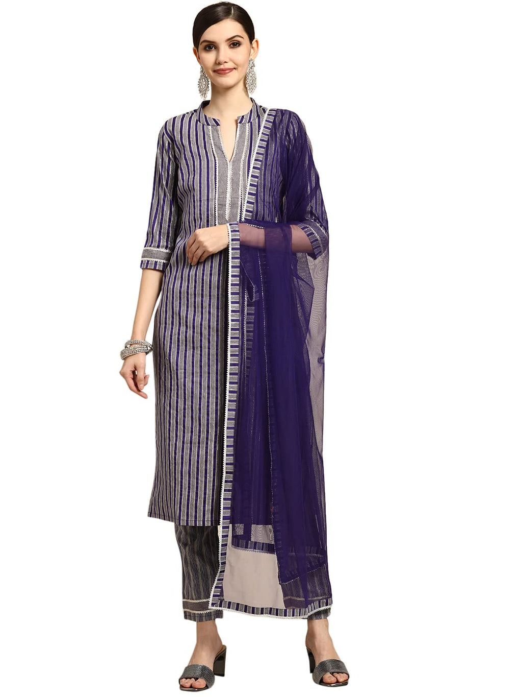 Libas WomenS Cotton Blend Salwar Suit Set (Gs774_Purple_Xxl)