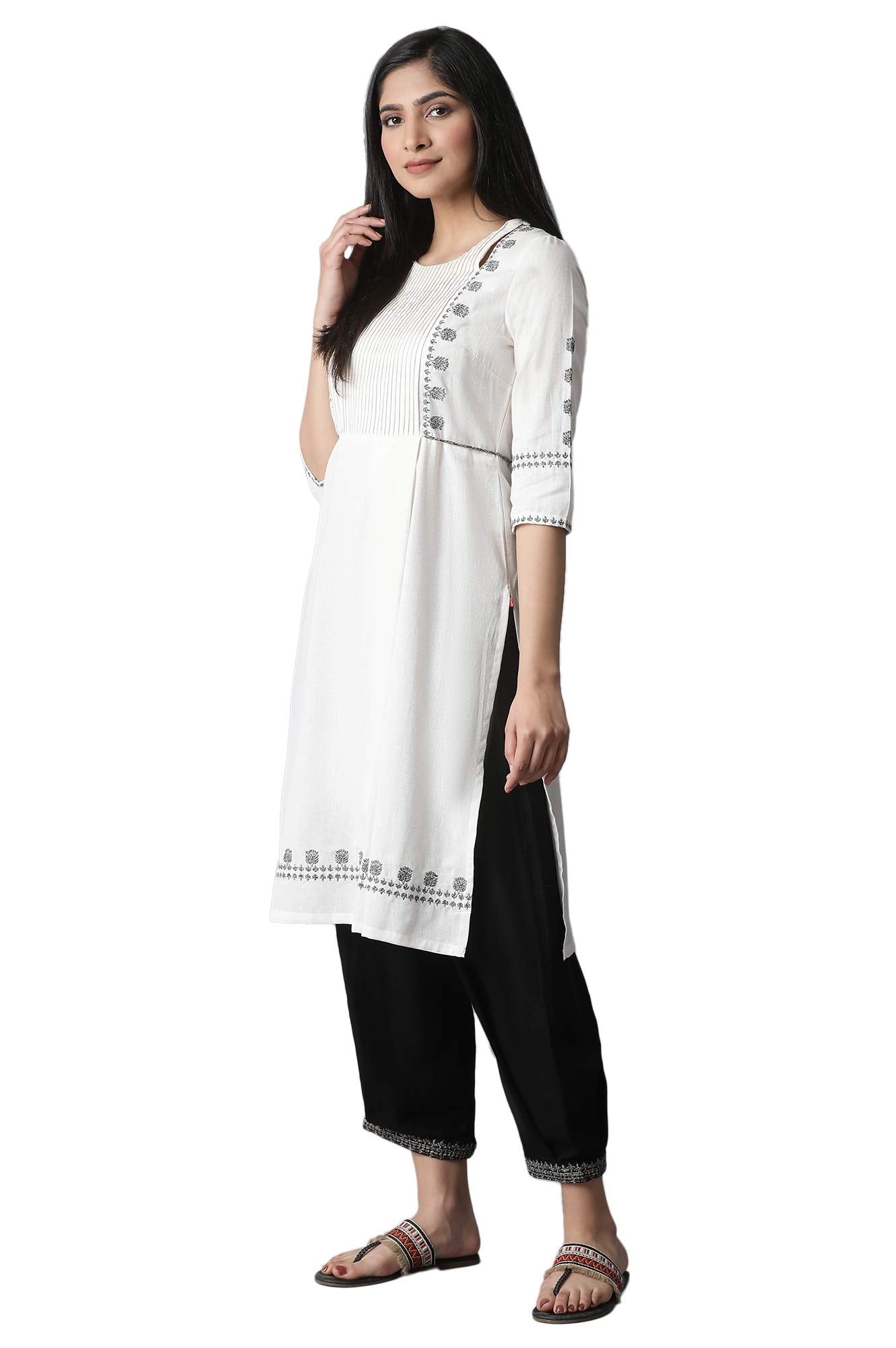 W For Woman Ecru A-Line Kurta