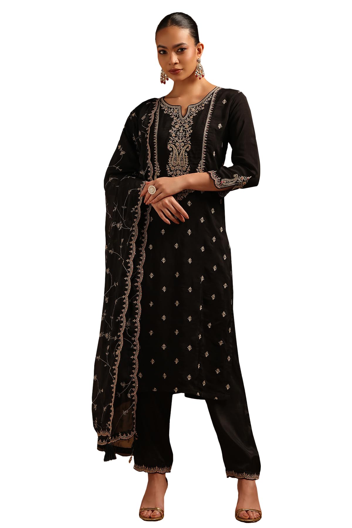 Soch Women Dola Silk Embroidered Suit Set