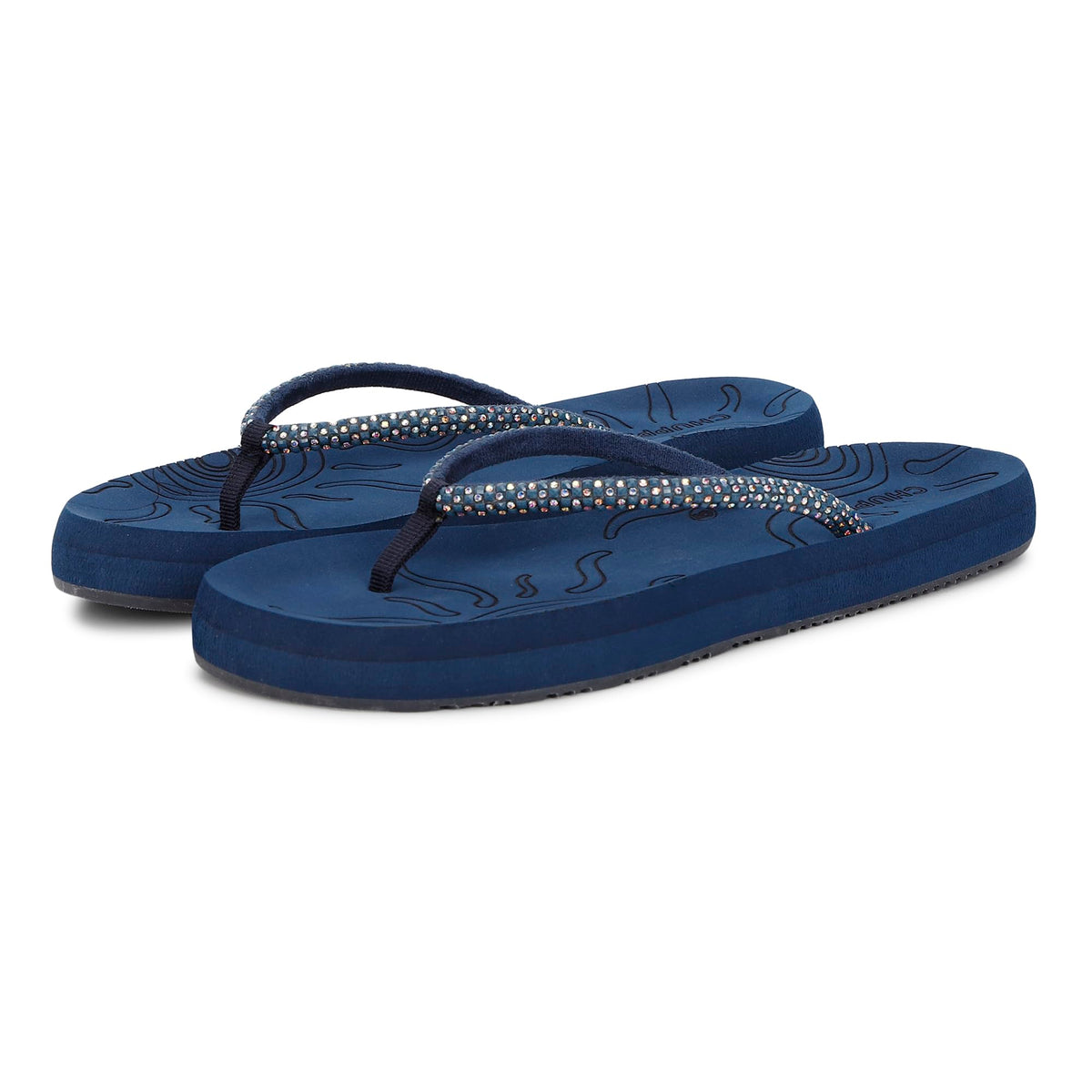 CHUPPS Solis Navy cushioned/lightweight Slide/Flipflop/Slipper For Women 7
