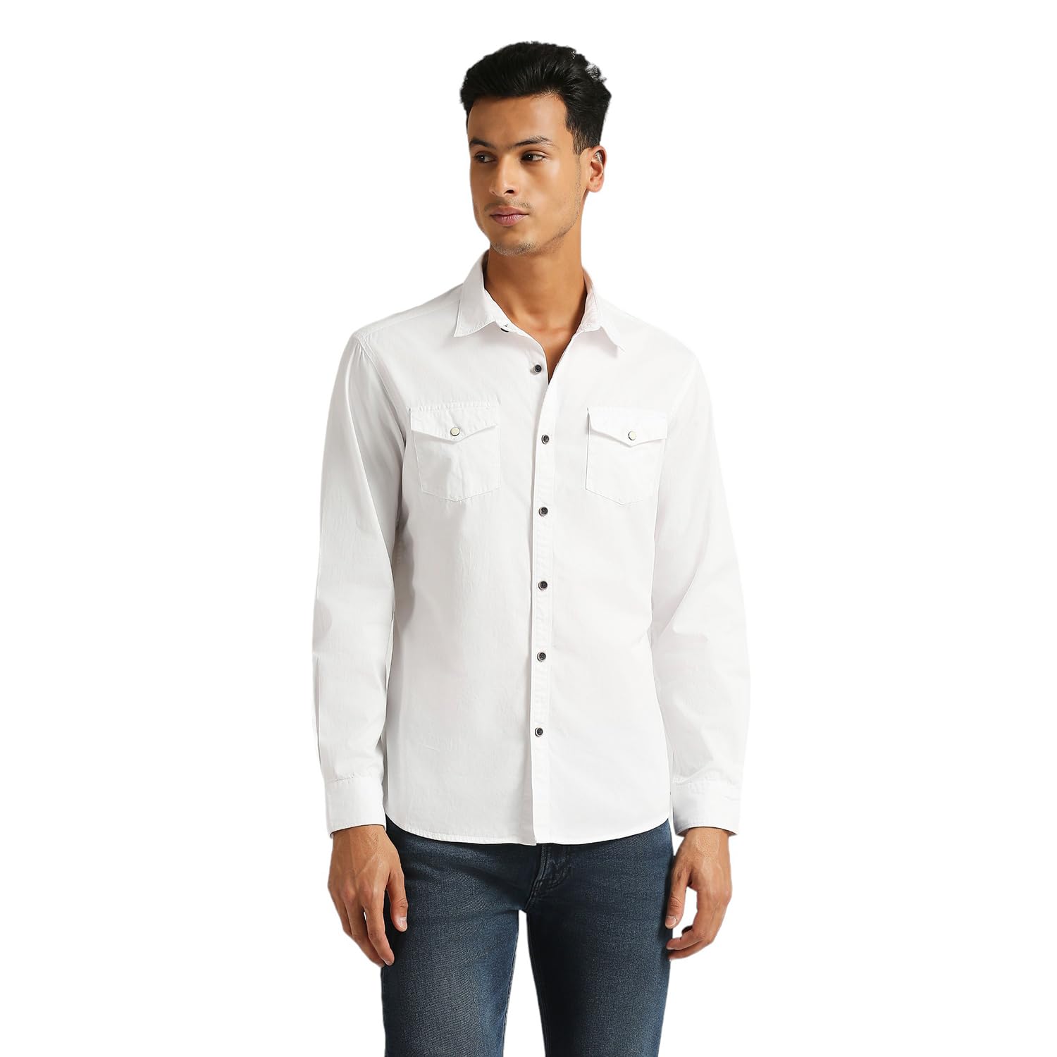 Pepe Jeans Men Cotton Collared Neck Shirt (Pm308758_Black