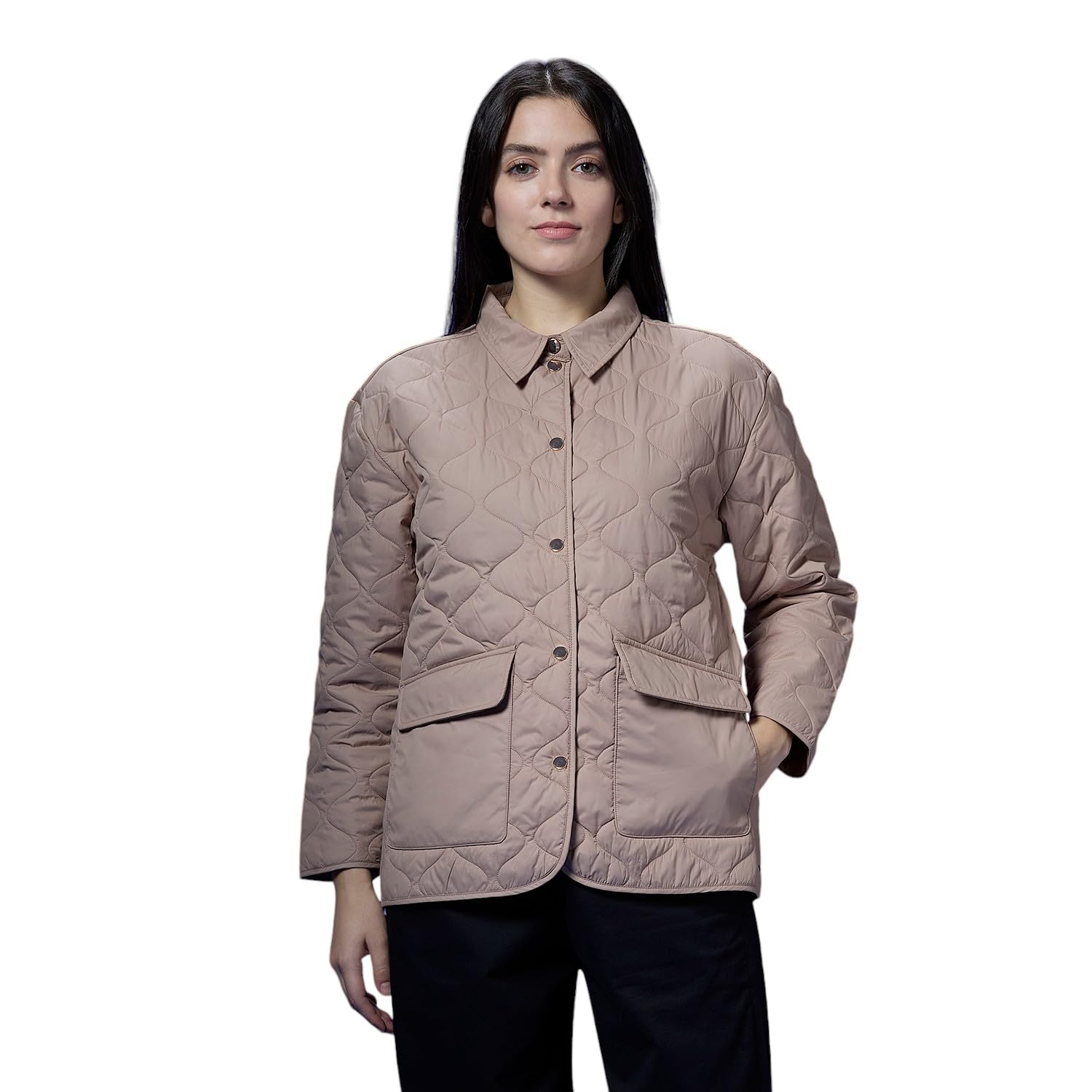Beige Full Sleeve Puffer Jacket