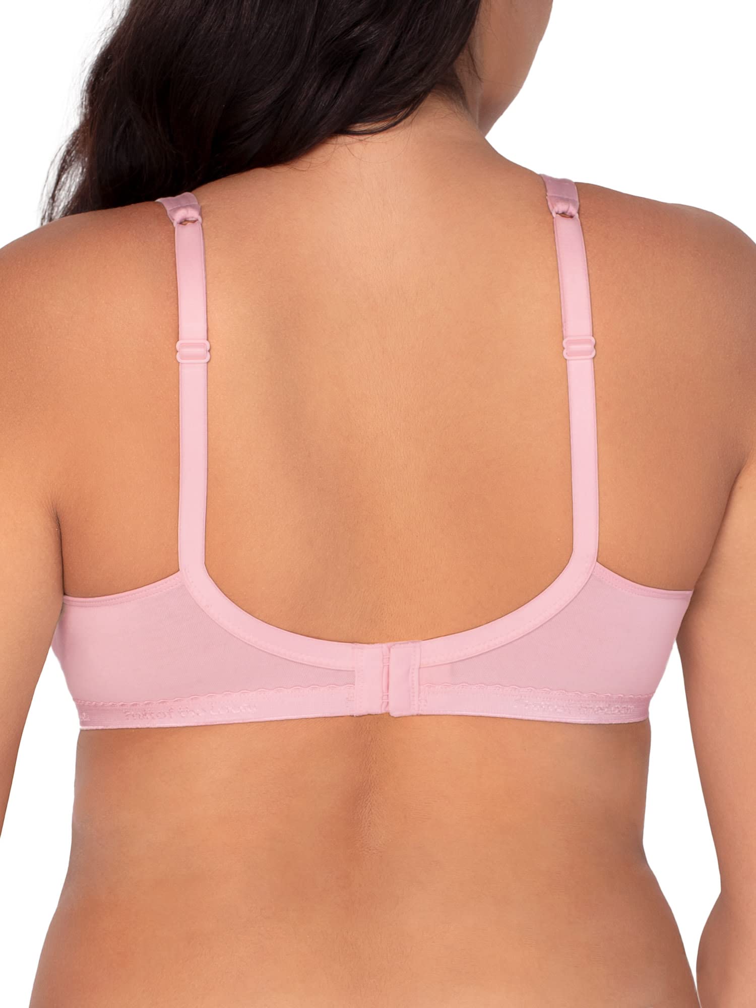 Fruit of the Loom Women's Unlined Underwire Bra-Cotton & Spandex Blend for Natural Shape and Flexibility, Bittersweet Pink/WHT/G