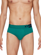 XYXX Mens Underwear Dualist IntelliSoft Antimicrobial Micro Modal Brief Pack of 3 (Navigate & Black Iris;Black Iris & Black;Bri
