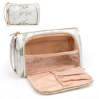 CUBETASTIC Makeup Bag Travel Cosmetic Organizer, Two Opening Way Make Up Bag, Roomy Compact Makeup Pouch Purse for Women and Gir