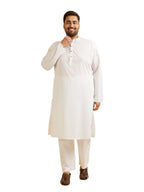 Manyavar Mens Cotton Self-Design Kurta Pyjama Set (White,04XL)