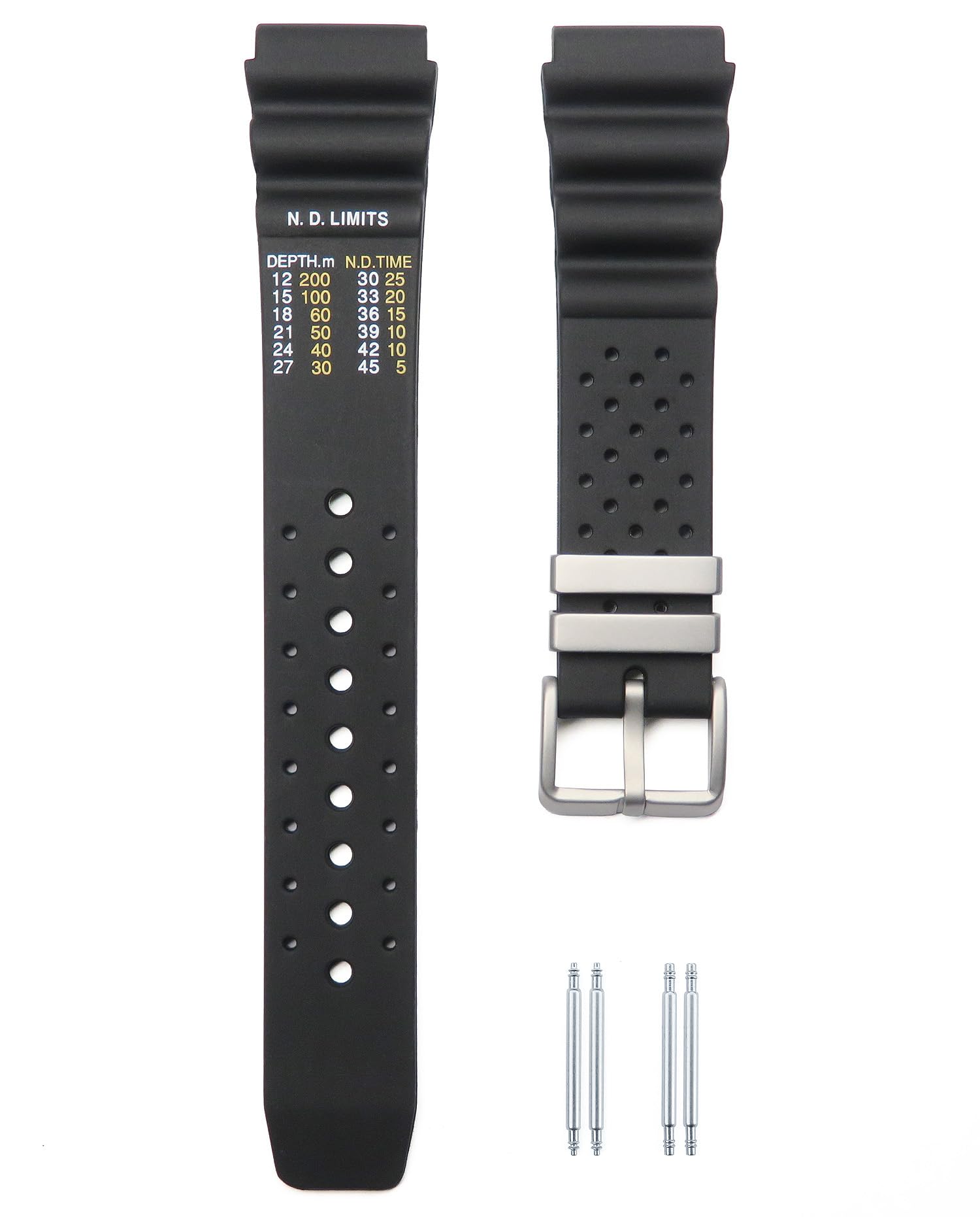 TIMEWHEEL 20mm MOD Black Soft Rubber Watch Band Strap Compatible with Citizen Hyper Aqualand Duplex Promaster watches-New Condition