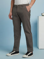 Dennis Lingo Men Solid Cotton Lycra Mid Rise Straight fit Chinos Aqua