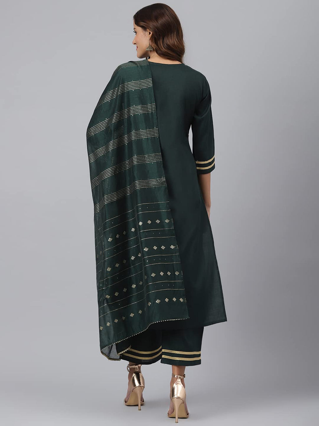 Gosriki Women'S Kurta With Palazzo & Dupatta