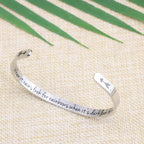 JoycuFF Sympathy Gift for Her Motivating Jewelry for Women Birthday Gift Ideas Inspirational Engraved Stainless Steel Cuff Brace