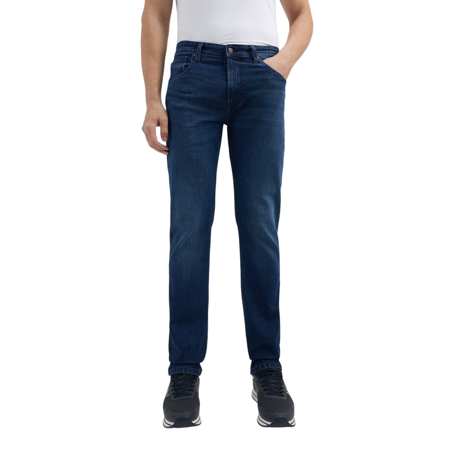 Pepe Jeans Men Mid Rise Regular Jeans (Pm208921Q033_Dark Used_Blue, 30