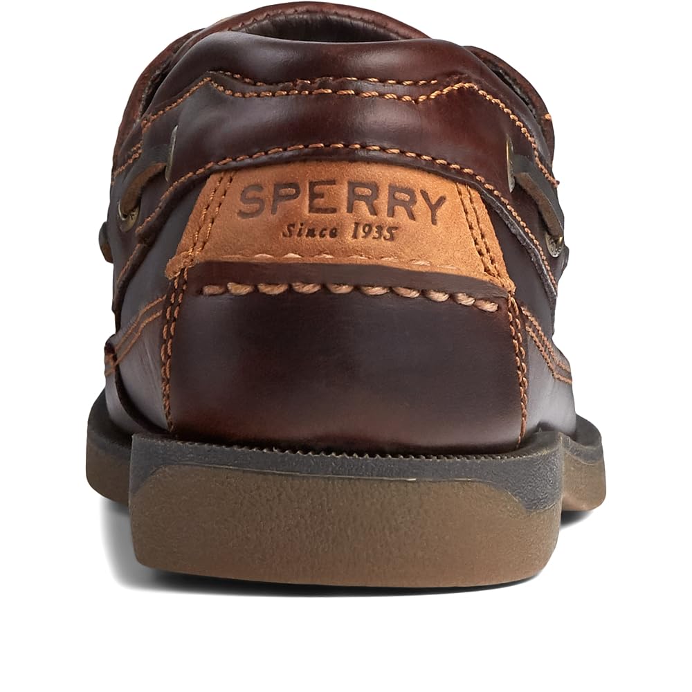 Sperry Mens Mako 2-Eye Boat Shoe, Amaretto, 9.5 Wide