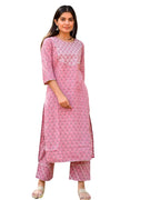 Gosriki Women'S Cotton Kurta Palazzo (Kuz-Kurti-Avenue_Medium_Blue_M)