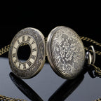 Tiong Vintage Blue Starry Night Moon Dial Roman Numerals Scale Pocket Watch with Chain Gifts for Birthday Graduation Christmas F