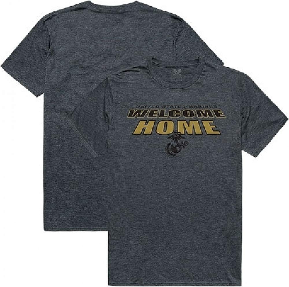 Welcome Home Tee,Marines,H. Charcoal, 2X