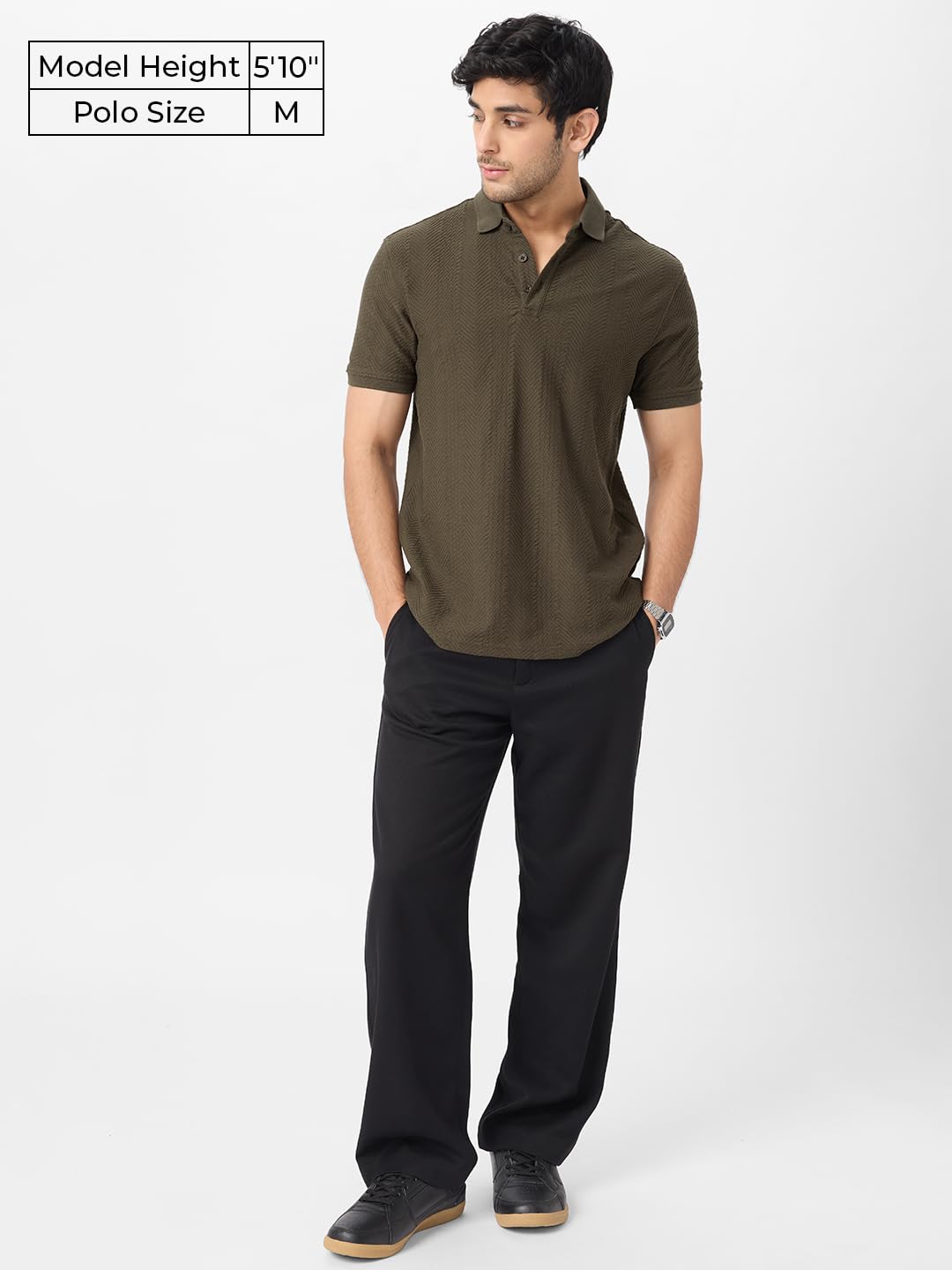 The Souled Store Official Textured Polo : Cedar Men and Boys Short Sleeves Collared Neck Multicolor Printed Regular Fit Cotton B