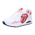 Skechers Women's UNO-Rolling Stones Single Sneaker, White/Red, 10