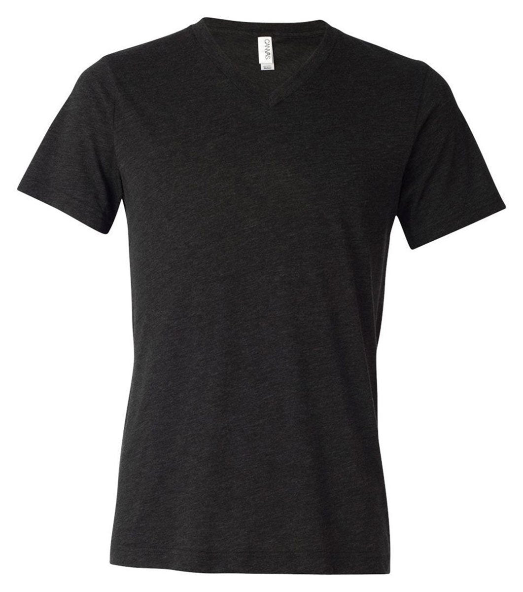 Unisex Triblend V-Neck T-Shirt - BLUE TRIBLEND - S(D0102H7W792)