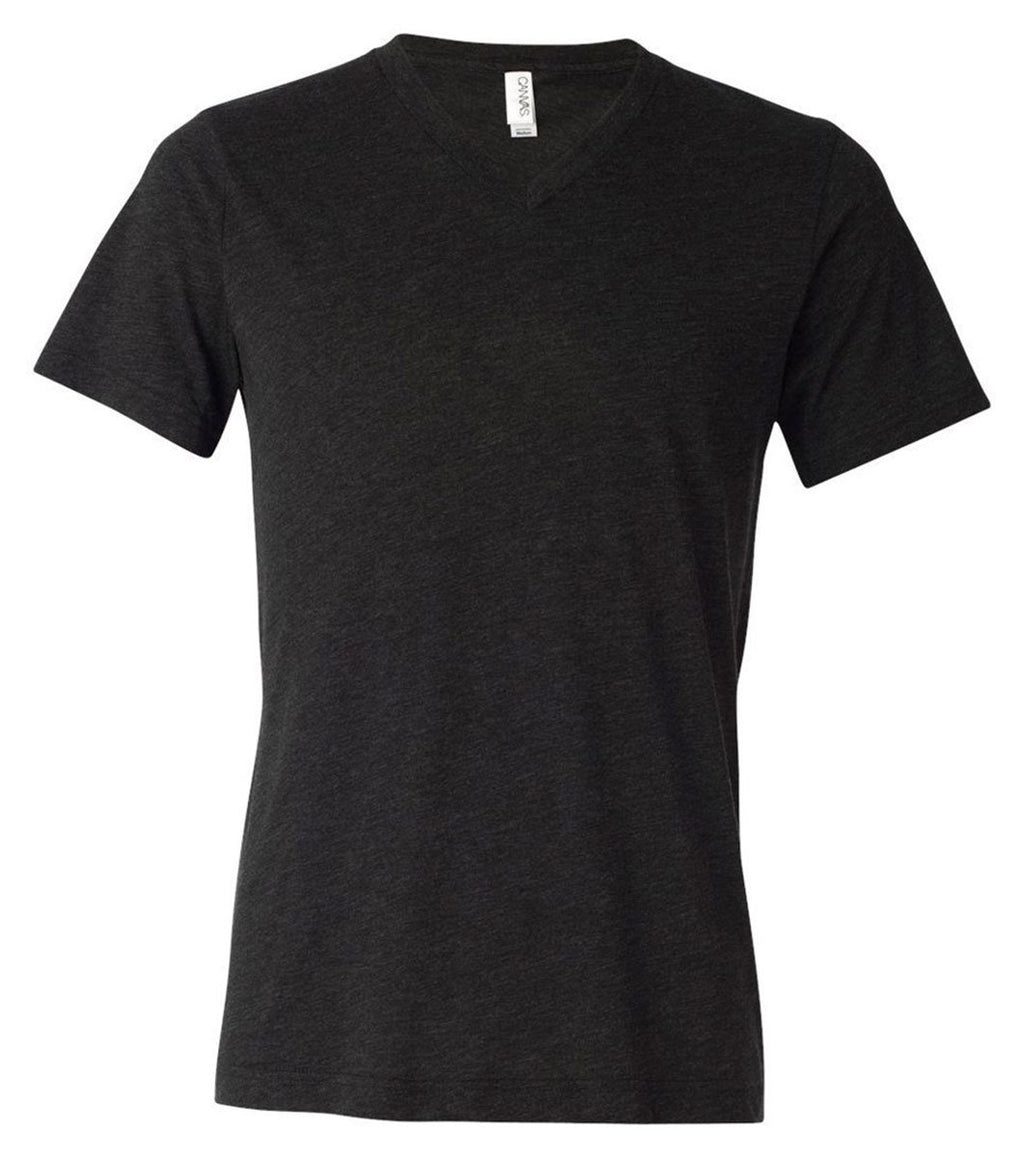 Unisex Triblend V-Neck T-Shirt - BLUE TRIBLEND - S(D0102H7W7IJ)