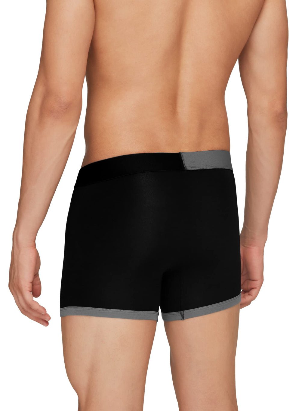 XYXX Mens Underwear Dualist IntelliSoft Antimicrobial Micro Modal Trunk Pack of 3 (Brilliant Blue & Black Iris ; Steel Grey & B
