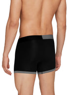 XYXX Mens Underwear Dualist IntelliSoft Antimicrobial Micro Modal Trunk Pack of 3 (Brilliant Blue & Black Iris ; Steel Grey & B