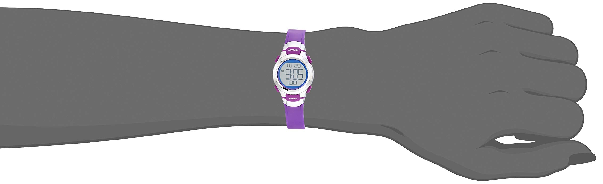 Armitron Sport Women's Quartz Sport Watch with Resin Strap, Purple, 12 (Model: 45/7012BPR)