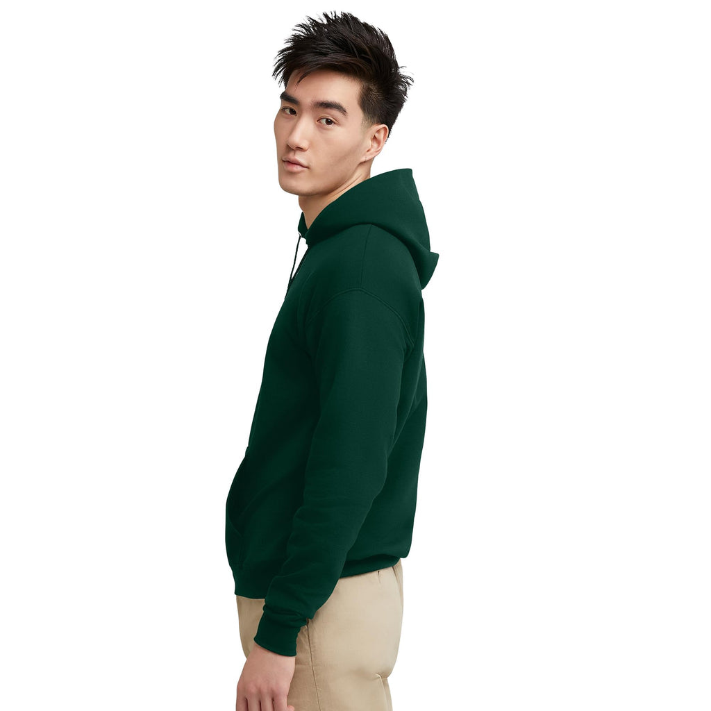 Hanes Men's Pullover EcoSmart Hooded Sweatshirt, Deep Forest, X-Large