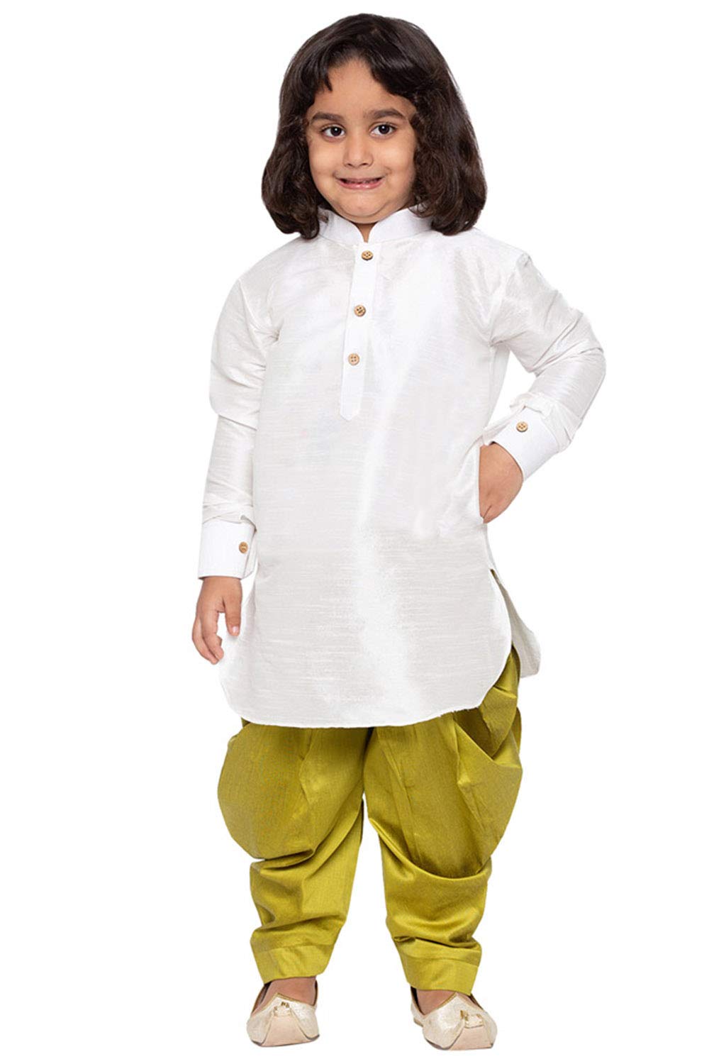 Jbn Creation Boys Silk Blend Kurta And Dhoti Set - Ethnic Elegance For Festivals | Pathani Style Full Sleeves Kurta And Cowl Sty