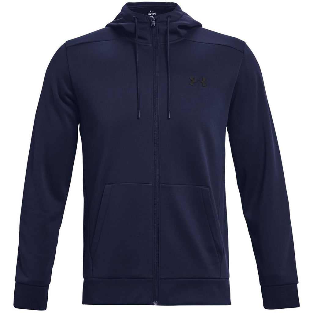 Under Armour Men's ArmourFleece Full Zip Hoodie, (410) Midnight Navy / / Black, Small