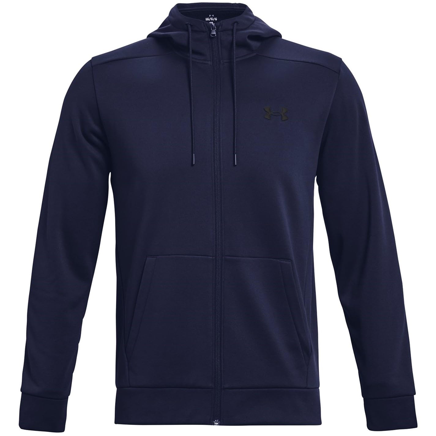 Under Armour Men's ArmourFleece Full Zip Hoodie, (410) Midnight Navy / / Black, Small