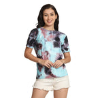 Leriya Fashion Women Striped Tie-Dye Top With Half Sleeves For Office Wear, Casual Wear Western Top Short Sleeve Pajama Sleep To